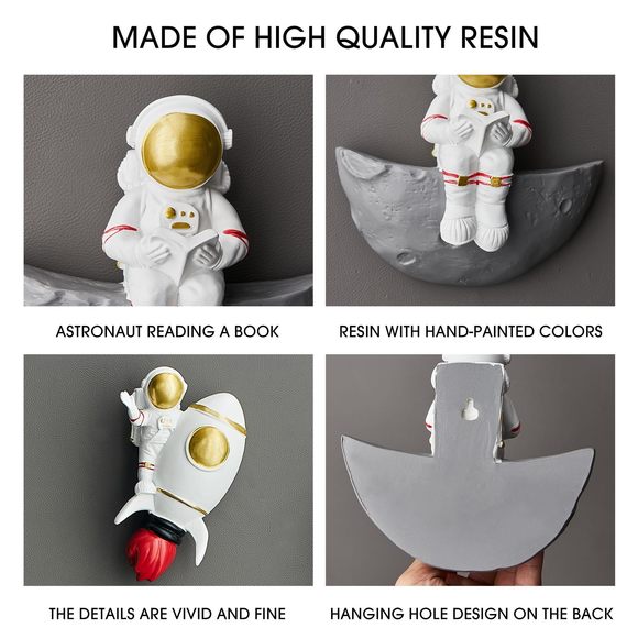 5pcs 3d Astronaut Wall Decoration: Space Themed Boy Bedroom Astronaut Statue🦎 - Picture 5 of 8